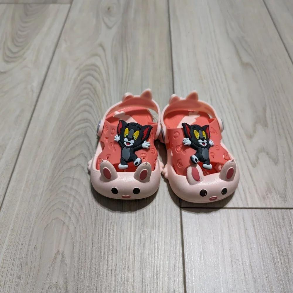 Cute TOM Slingback Clog Slip-on Shoes for Boys & Girls Size 12M-2Y Green/Pink